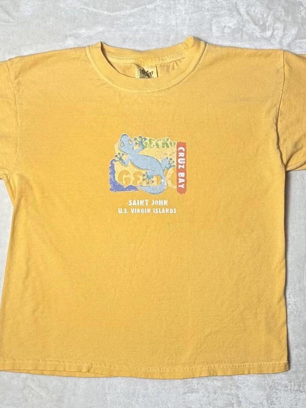 Vintage St John US Virgin Islands T-Shirt Comfort Colors Cruz Bay Yellow Youth L